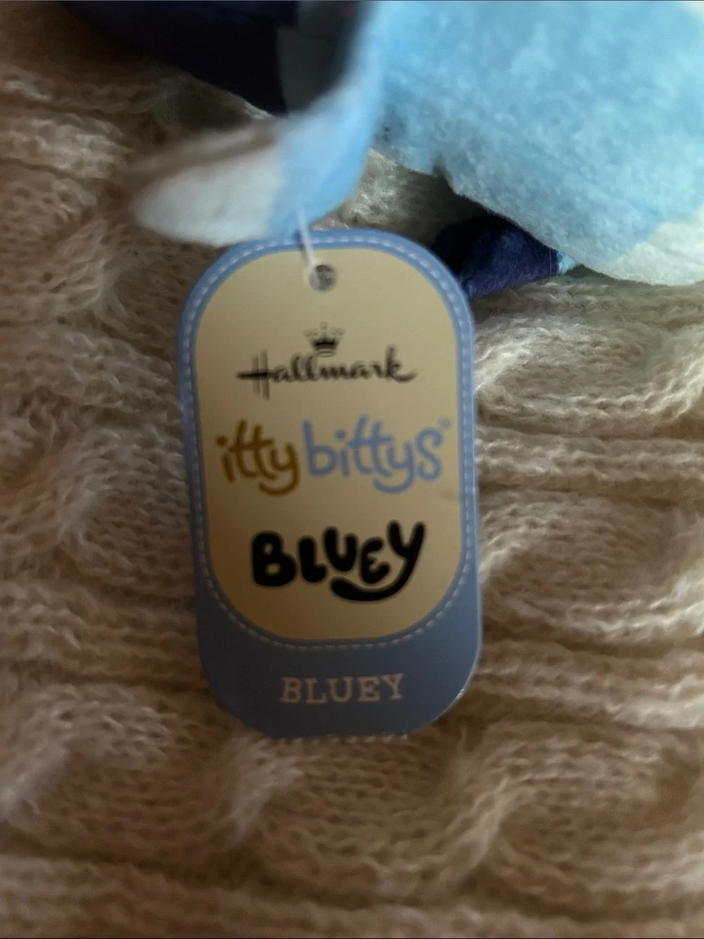 Hallmark Itty Bittys Bluey Plush - Light Blue, Navy Blue & Yellow